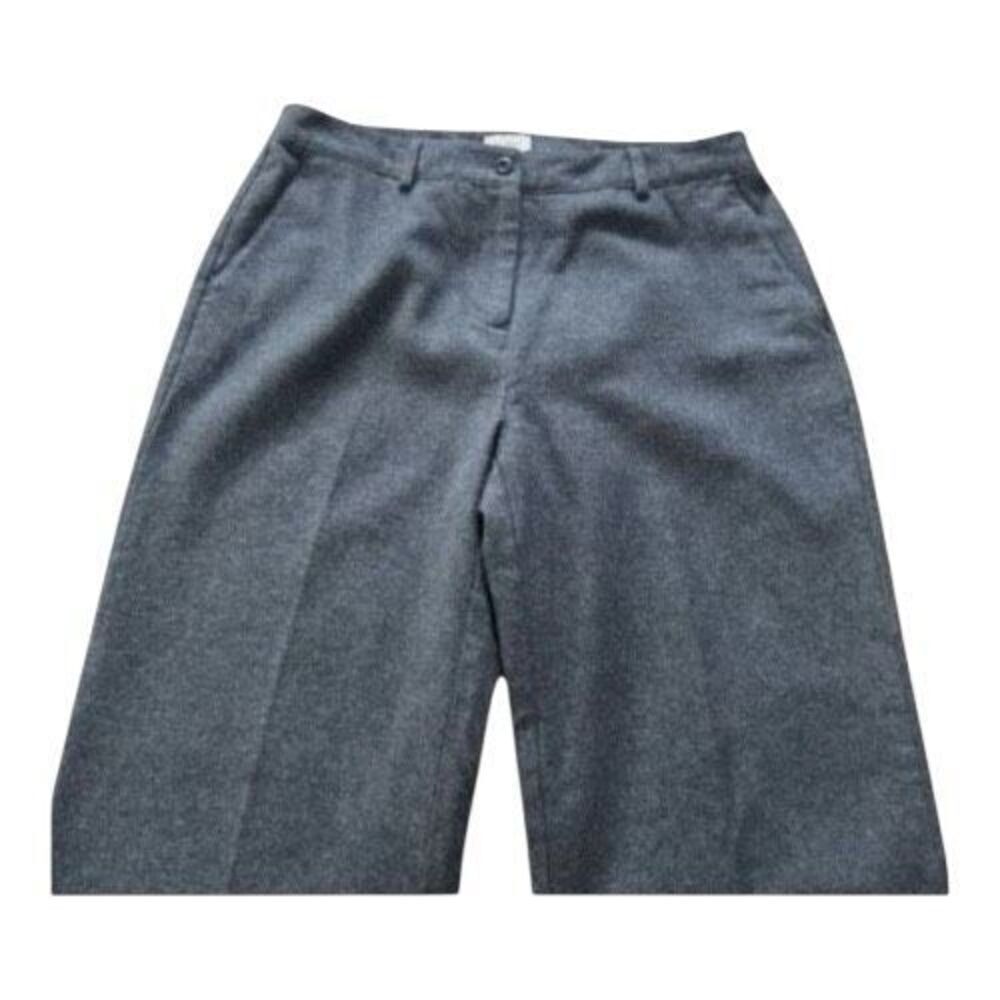 L.L. Bean Women Tweed Gray 100% Cotton Trouser Pants High Rise Size 12 Petite - Picture 3 of 12